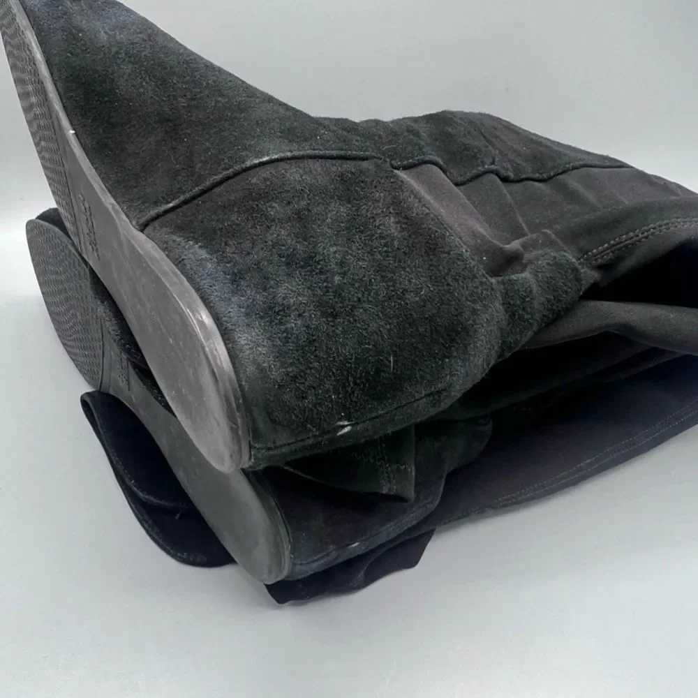 Stuart Weitzman Black Microstretch and Suede Over the Knee Boots